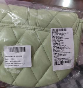 Mixt Mint Green Quilted Crossbody Sling Bag