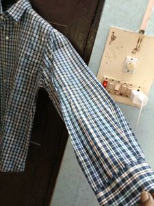 Classic men&#39;s long-sleeved Char.Black&amp;Grn&amp;Wht shir