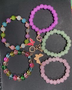 Beaded Charm Bracelets- Set of 5