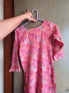 Pink Printed Kurta Set