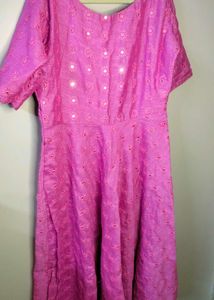 Pink Embroidered Dress