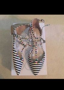 Boden Striped Studded Pointed Shoe