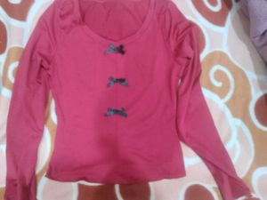 Chic Red Long Sleeve Top