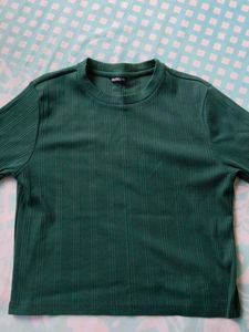 Green Ribbed T-Shirt
