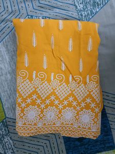 Yellow Embroidered Palazzo Pants