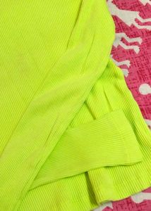 Neon Green Ribbed Long Sleeve