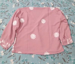Pink Floral Embroidered Top