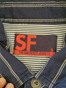 Navy Blue Shirt Horizontal Line