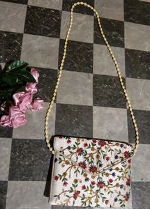 Embroidered Floral Clutch