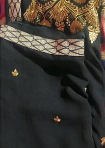 Black Saree No Blouse