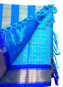 Blue Mangalagiri Pattu Zari Saree