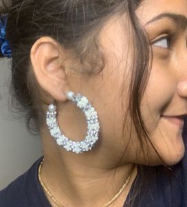 Beaded Hoop Earrings And Gloss 🌸🕊️