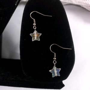 Handmade Clear Star Earrings