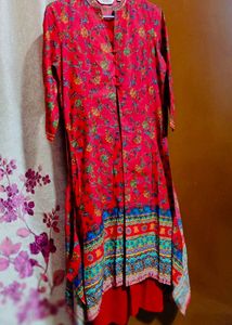 Biba Floral Print Layered Kurta