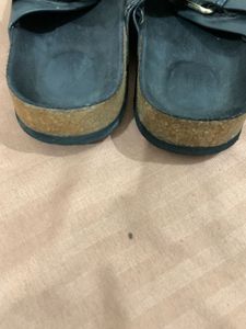 H&amp;M Black &amp; Beige Buckle slides