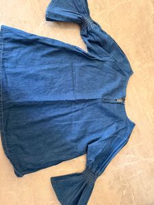 Denim Bell Sleeve Top