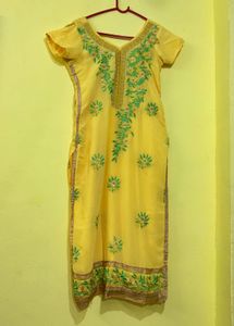 Yellow Embroidered Kurta Set