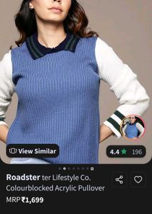 Myntra stylish Blue Knit Sweater