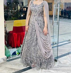 Elegant Grey Ethnic Gown