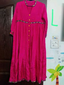 Magenta Embroidered Detail Dress