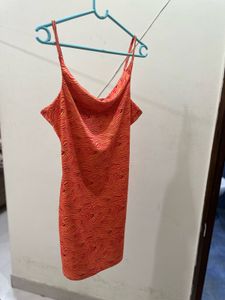 Orange Zebra Mini Dress