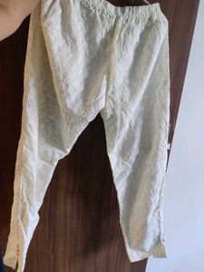 White Embroidered Plazzo pant