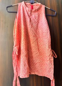 Peach Sleeveless Casual Top