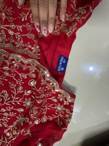 Red Embroidered Kurta Set