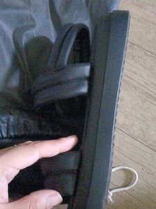 Chunky Padded Black Sandals