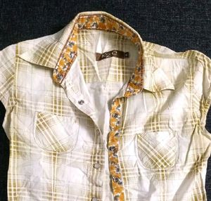 Shirt With Checks &amp; Floral Print