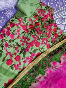 Green Embroidered Anarkali Dress