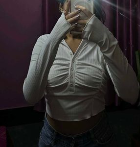 white crop top