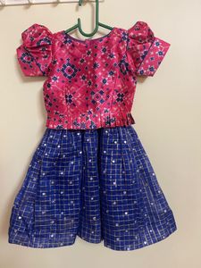 Never Worn Kids Ethnic Dress - Pink & Blue