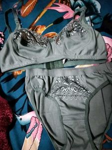 Gray Lace Lingerie Set