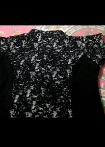 Black Maxi Dress with Floral Center Panel