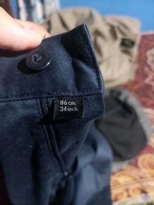 Navy Blue Straight Fit Pants