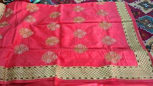 Embroidered Pink Saree