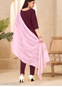 Kurta Pant Dupatta Set For Party Wear