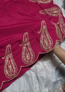 Pink Embroidered Kaftan Kurta Set made of natural