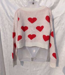 Shein Heart Print Button-Up Cardigan