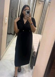 Women Stylish Black Solid Dress