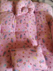 New Baby Bed With Protectors, Pillows