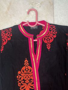 Black Printed Kurta Set