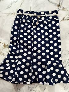 Polka Dot Ruffle Mini Skirt