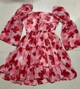 Floral Print Tiered Mini Dress