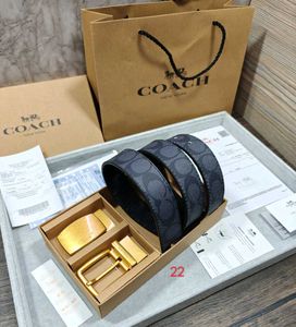 COACH MIX 2 BUCKLE BRANDED BELT WITH BOX
