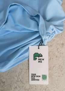 Asymmetric Chic Blue One-Shoulder Top