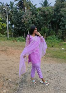 Lavender Embroidered Kurta Set