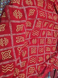 Red Bandhani saree with blouse