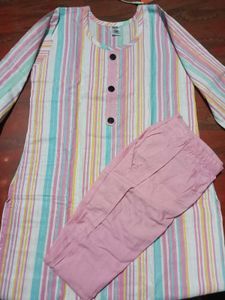 Striped Kurti & Pant Set